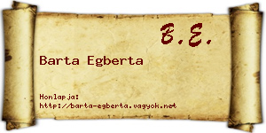 Barta Egberta névjegykártya